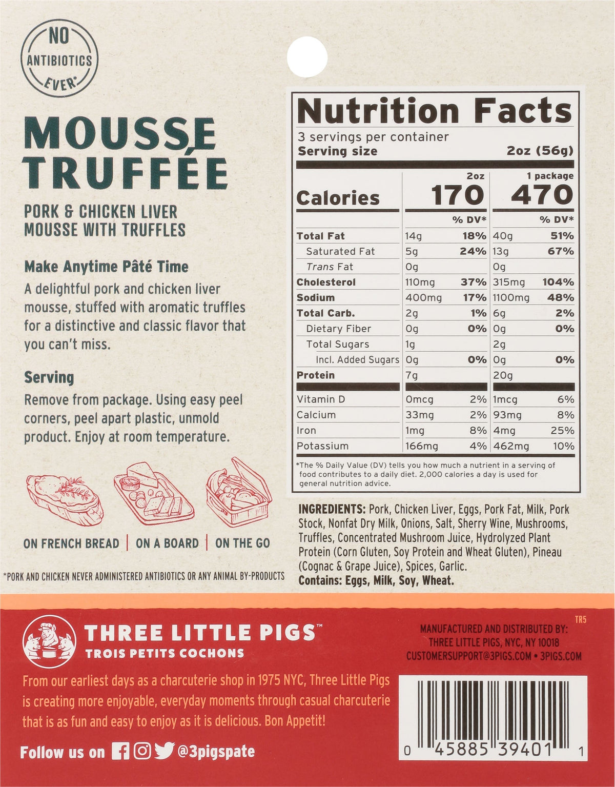 Trois Petits Cochons Truffee Mousse Sliced