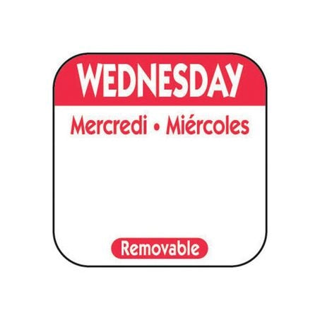 Wednesday 1 Inch Removable Labels