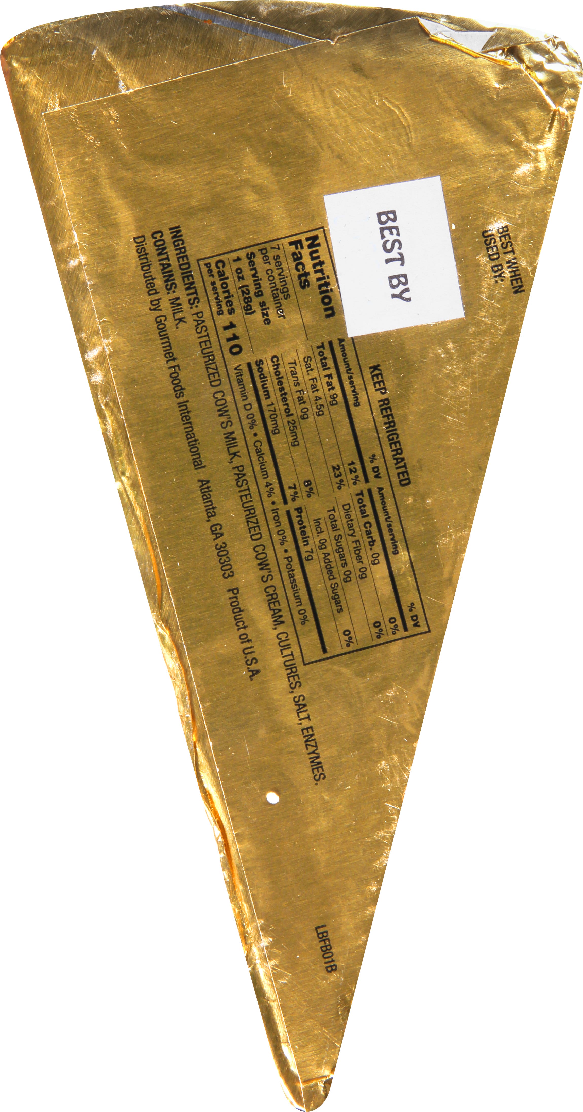 Foil Wrap Brie Wedge