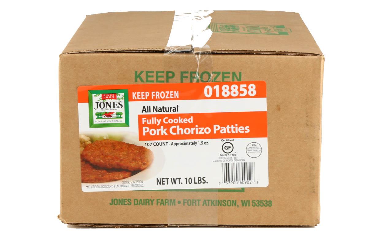* Fully Cooked Gluten Free Chorizo Sausage Patty F