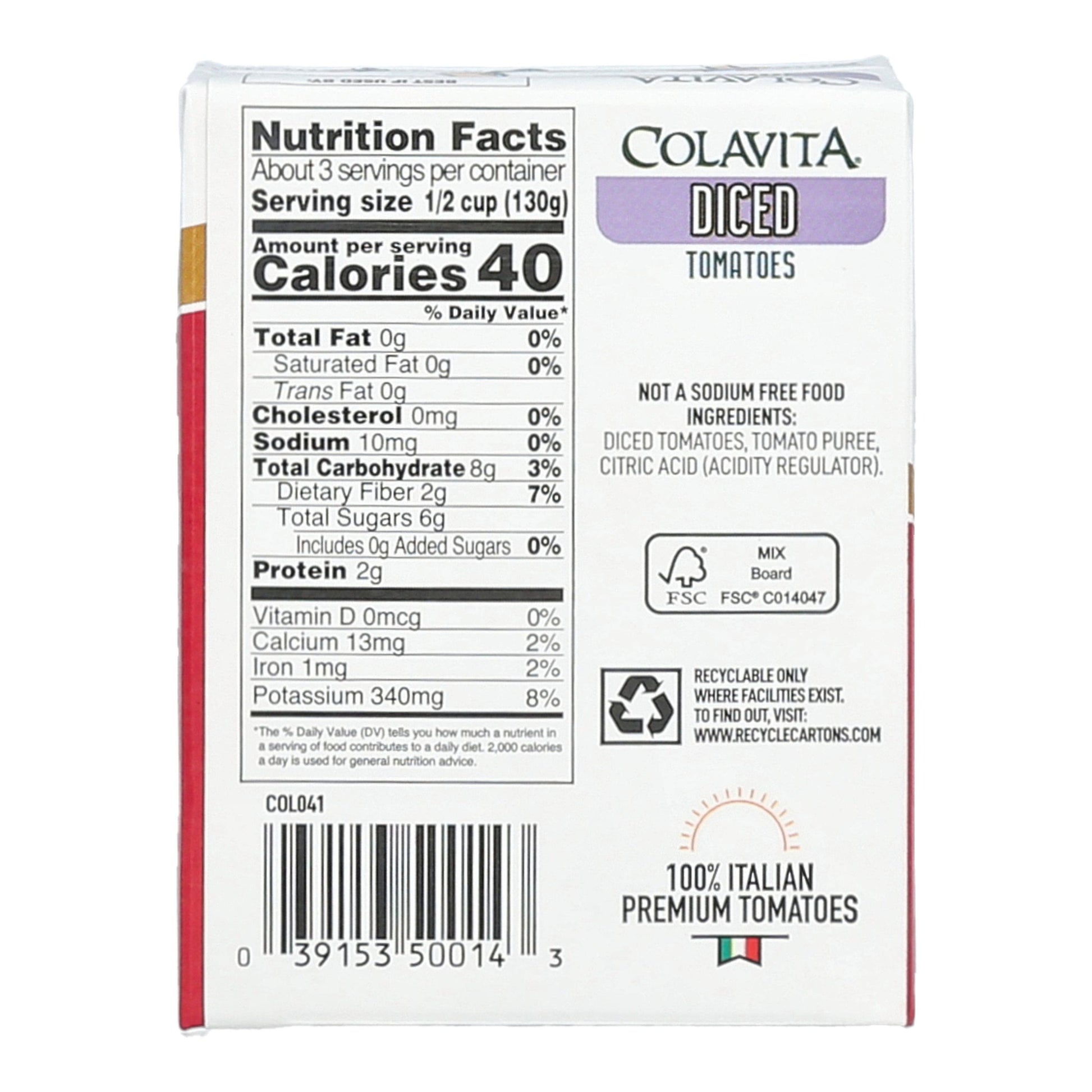 Diced Tomatoes No Salt Added in Box