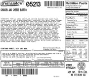 Whole Grain Chicken Burrito Cheese