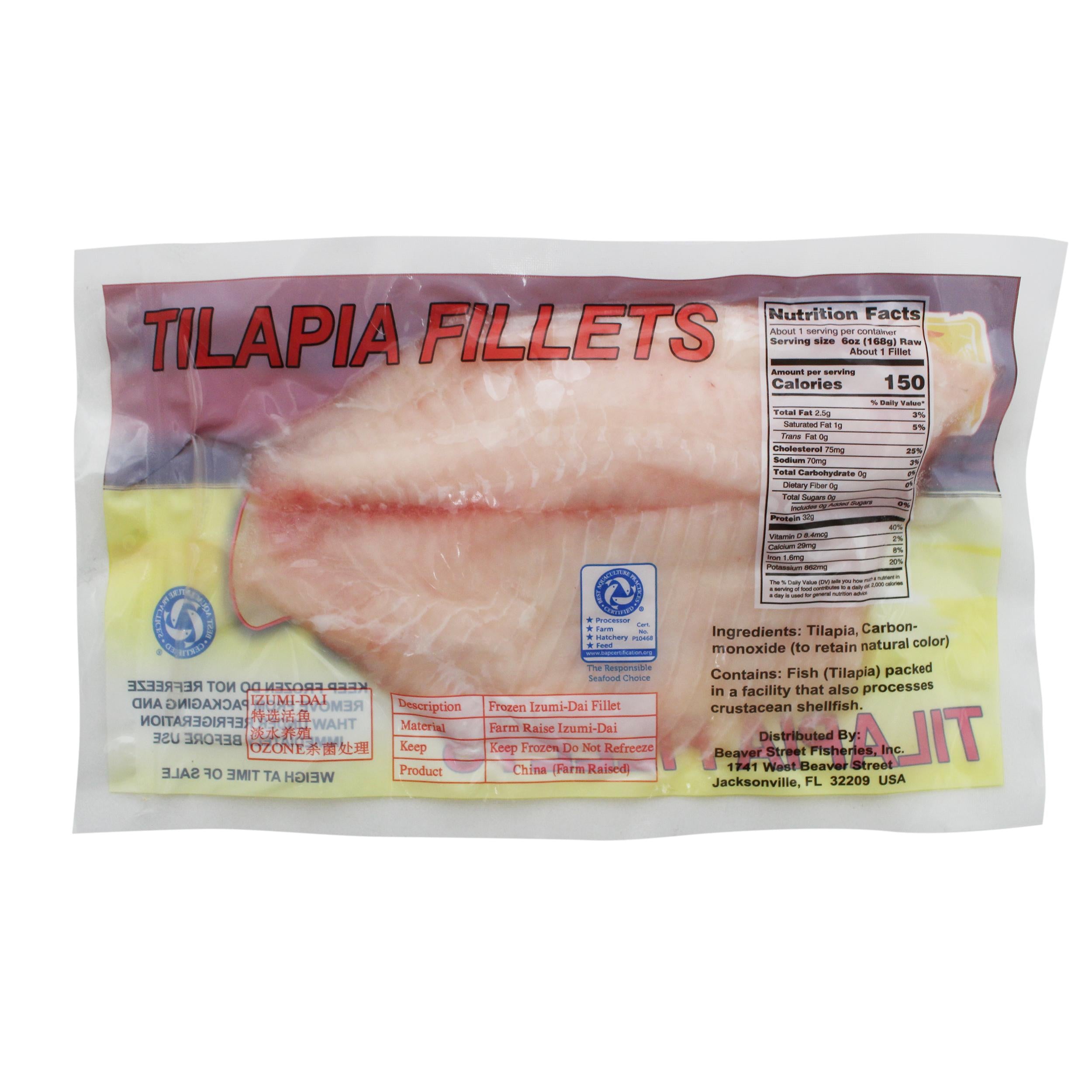 Tilapia Fillets 5/7oz V/P