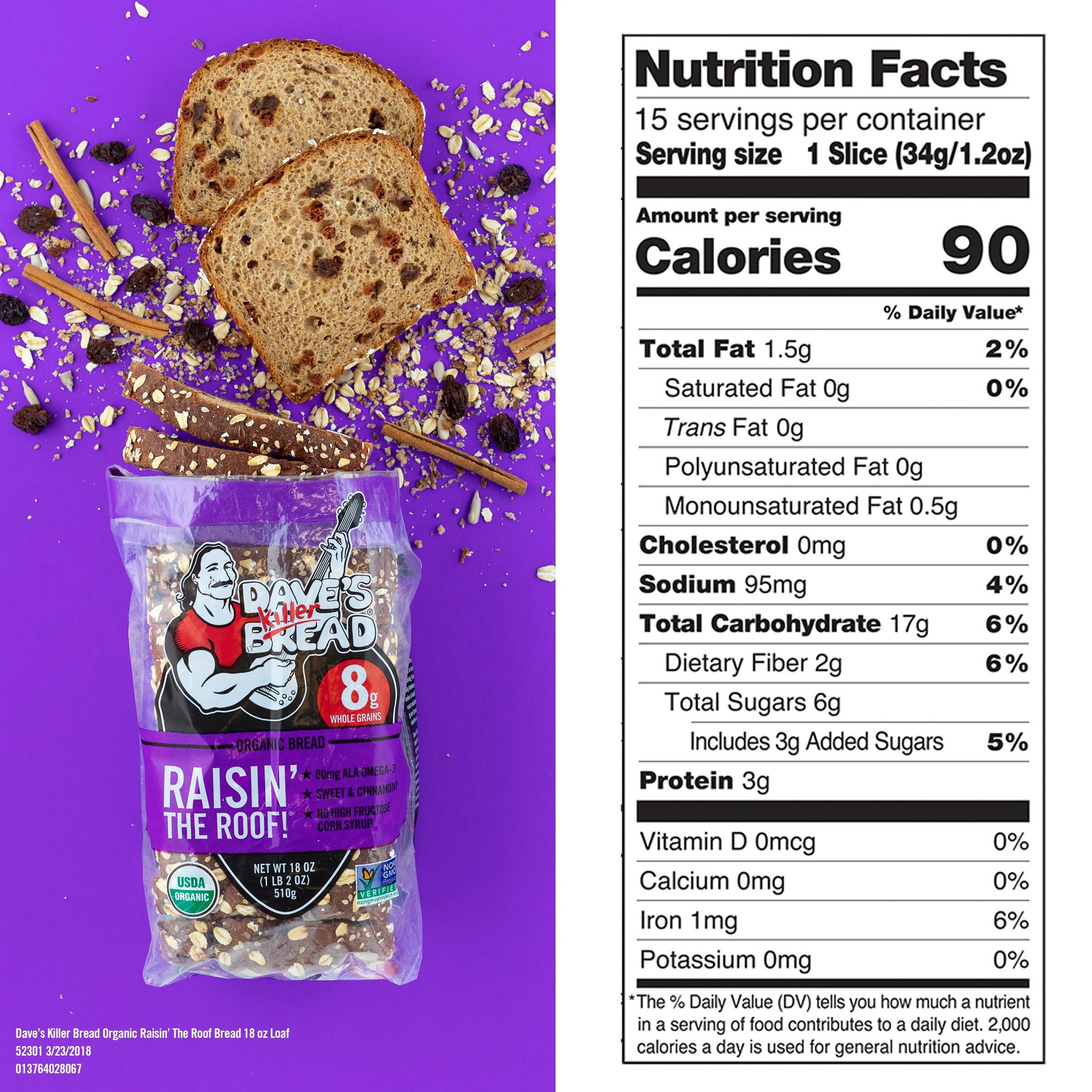 Organic Cinnamon Raisin Bread