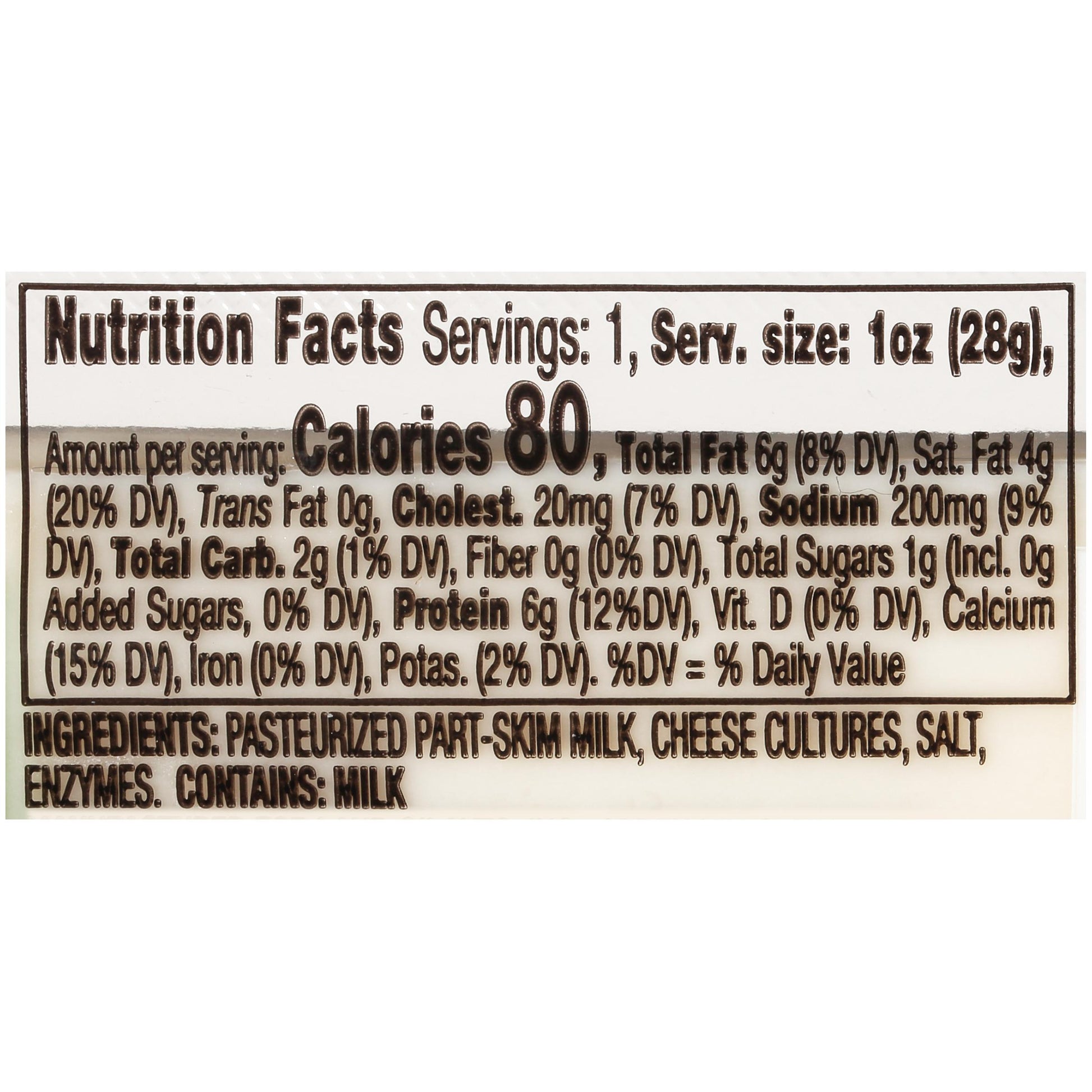 Part Skim Mozzarella String Cheese 1oz