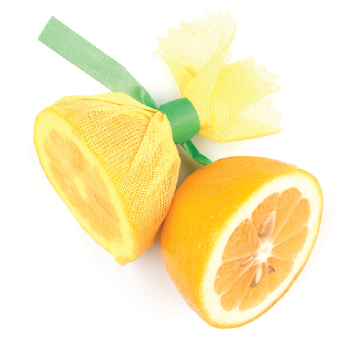 Lemon Wrap with Green Ribbon