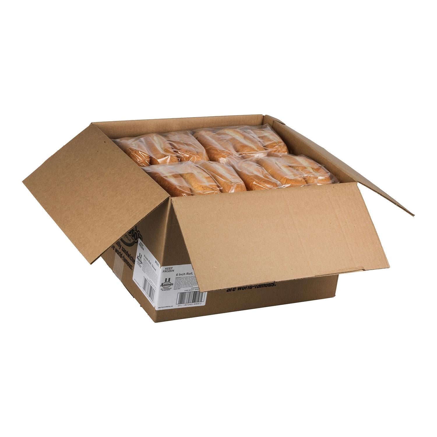 * 6 Inch Sliced Baked Hoagie Roll