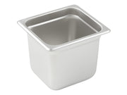 6 Inch Deep Stainless Steel Steam Table 1/6 Size
