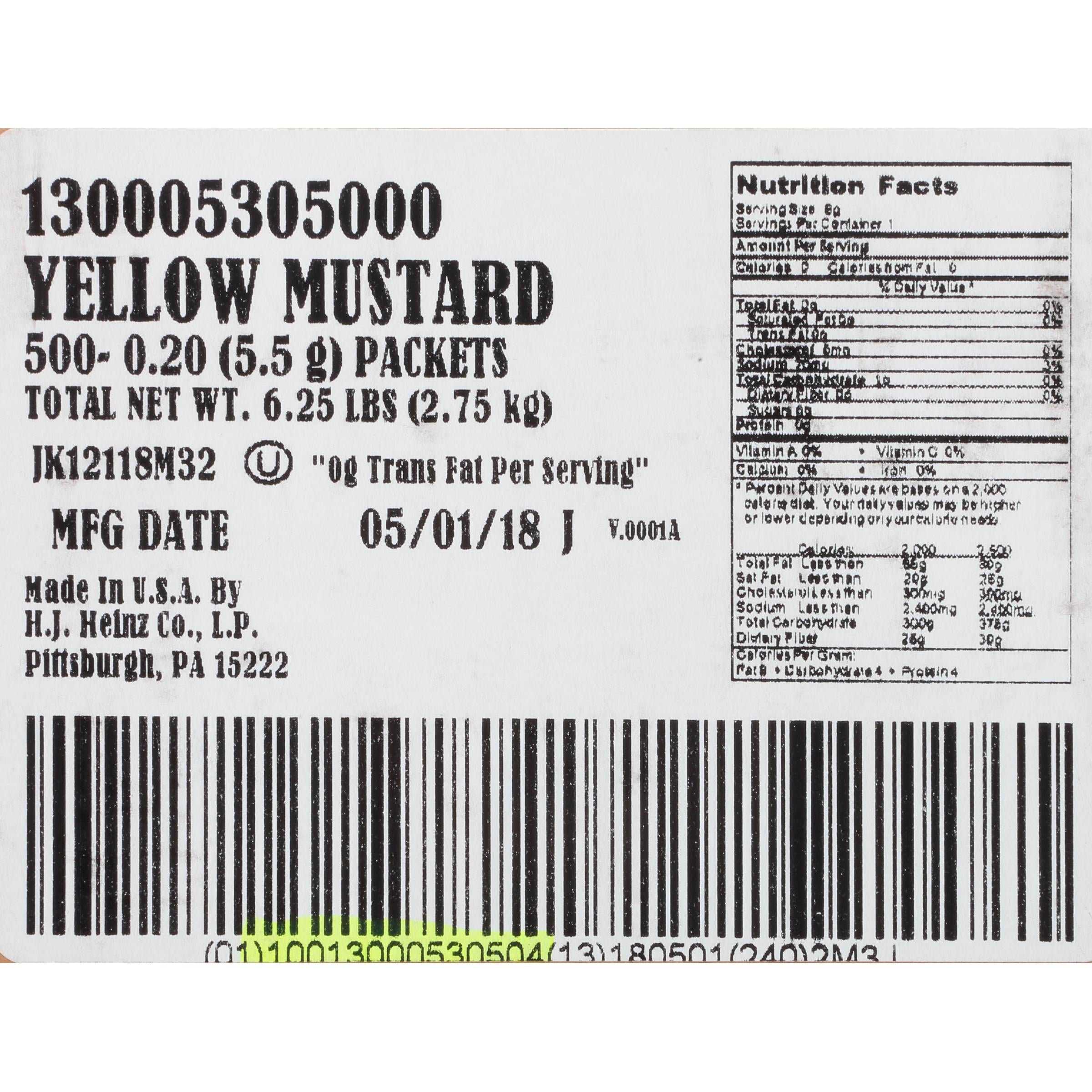 * Yellow Mustard Packets
