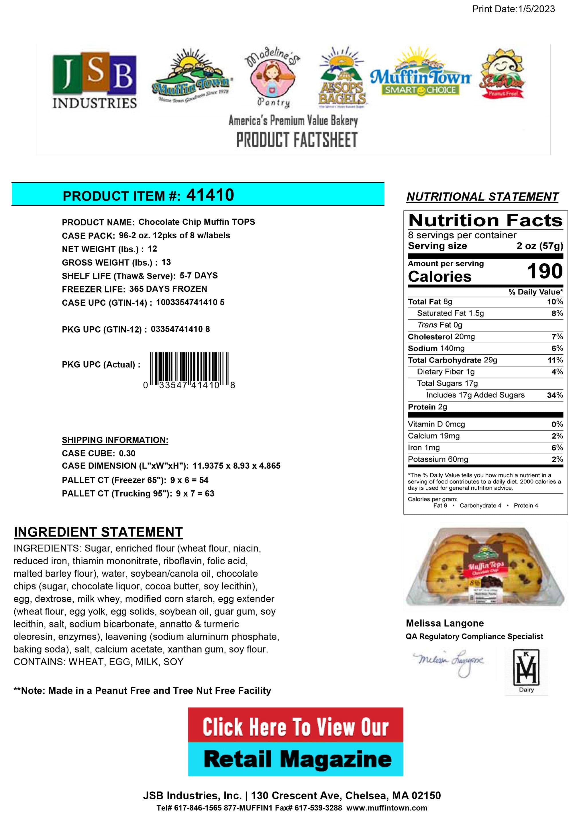 Chocolate Chip Muffin Top