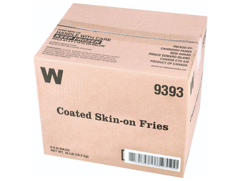 3/8in Straight Cut Skin On Coated FRench Fry