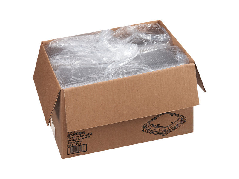 Clear Square PET Lid For 12oz/16oz Sqaure Bowl