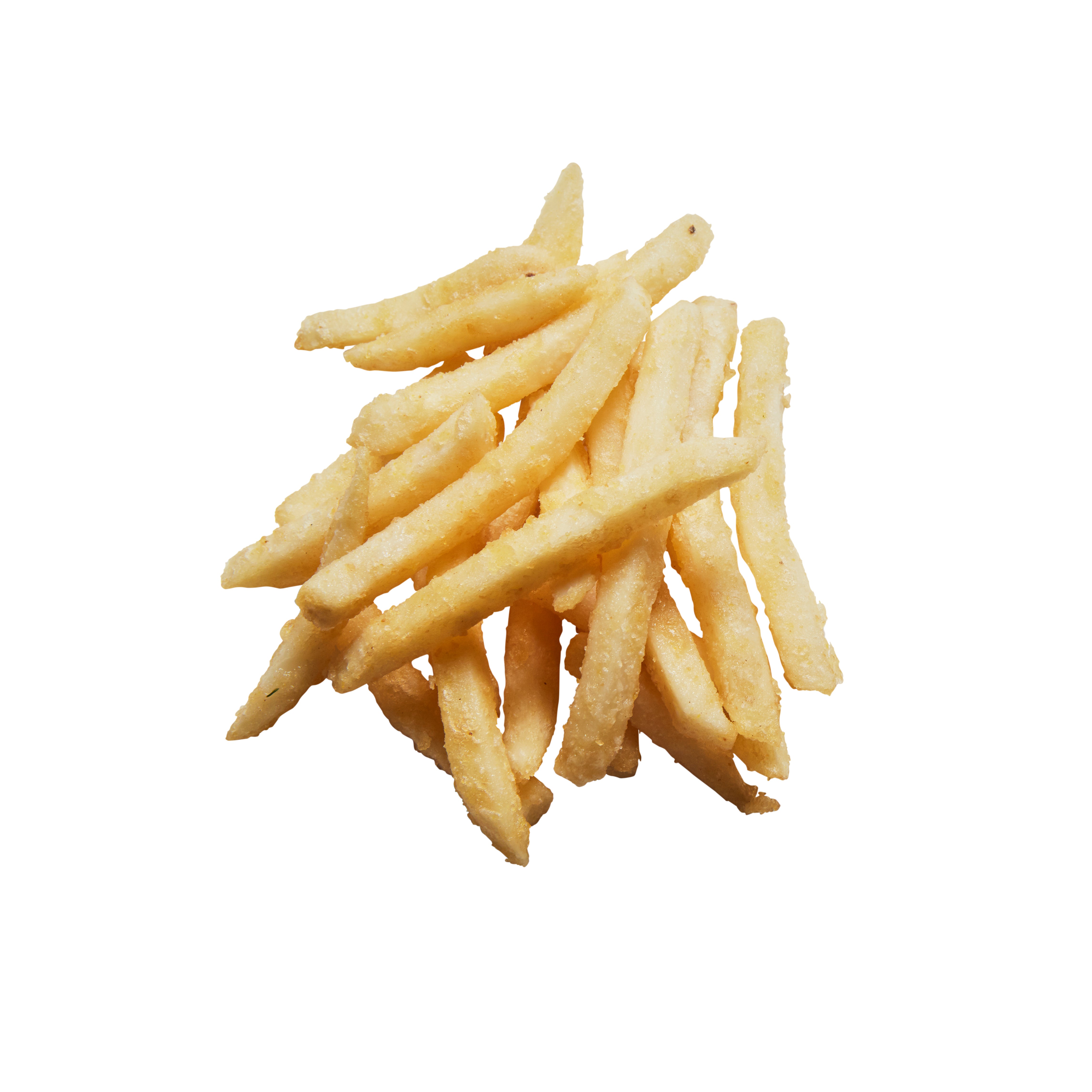 * 3/8 Inch Regular Cut Clear Coated Fries