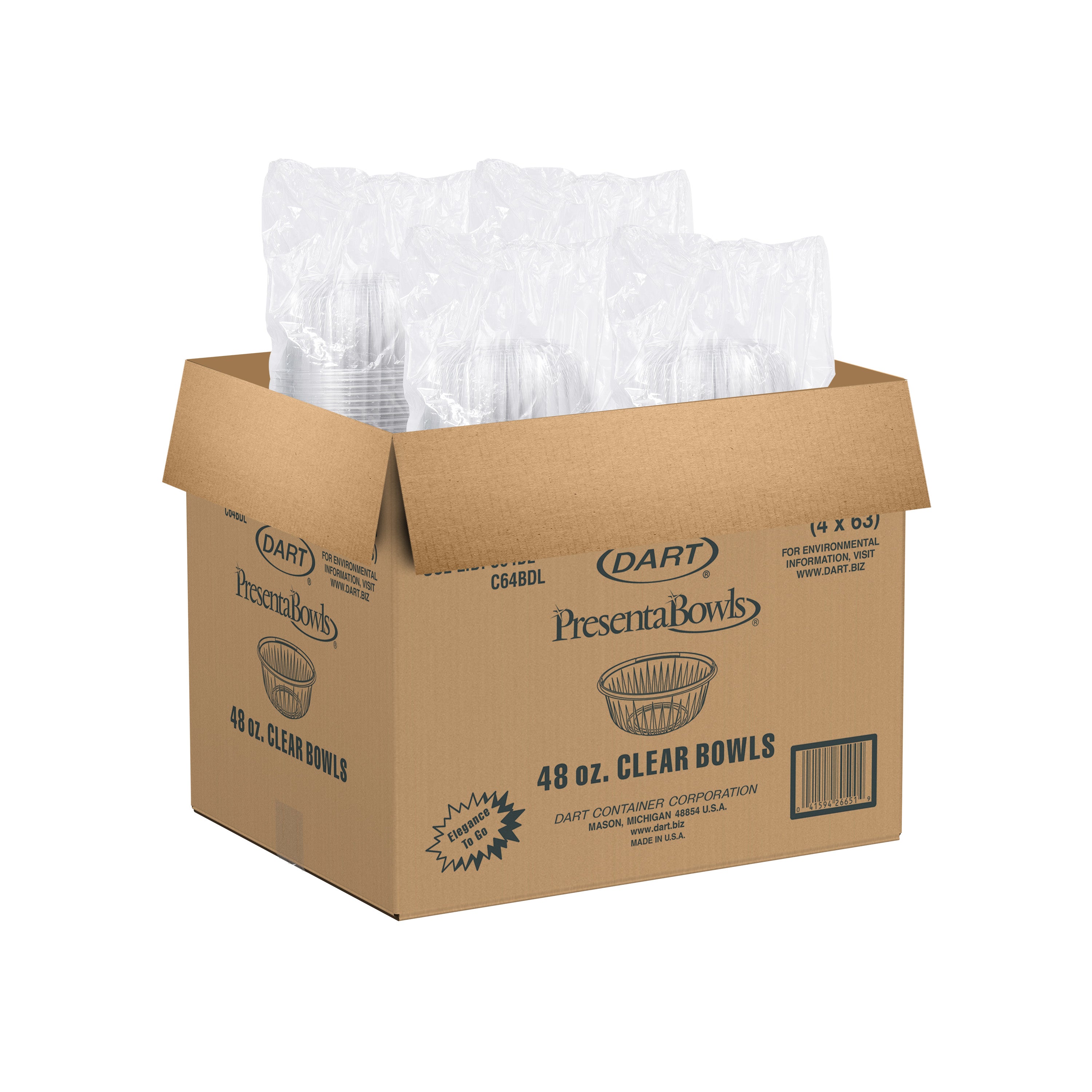 48oz Clear Plastic Bowl