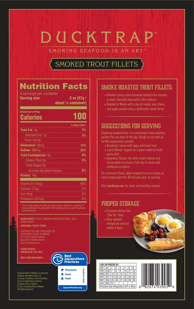 Rainbow Trout Fillets Smoked