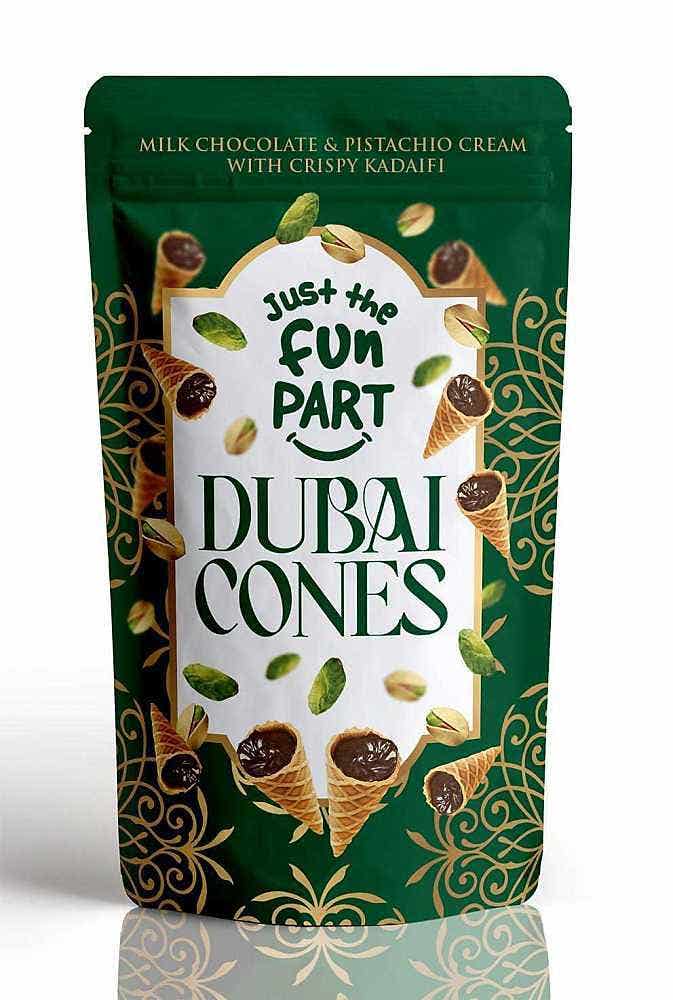 Milk Chocolate & Pistachio Cream Dubai Cones