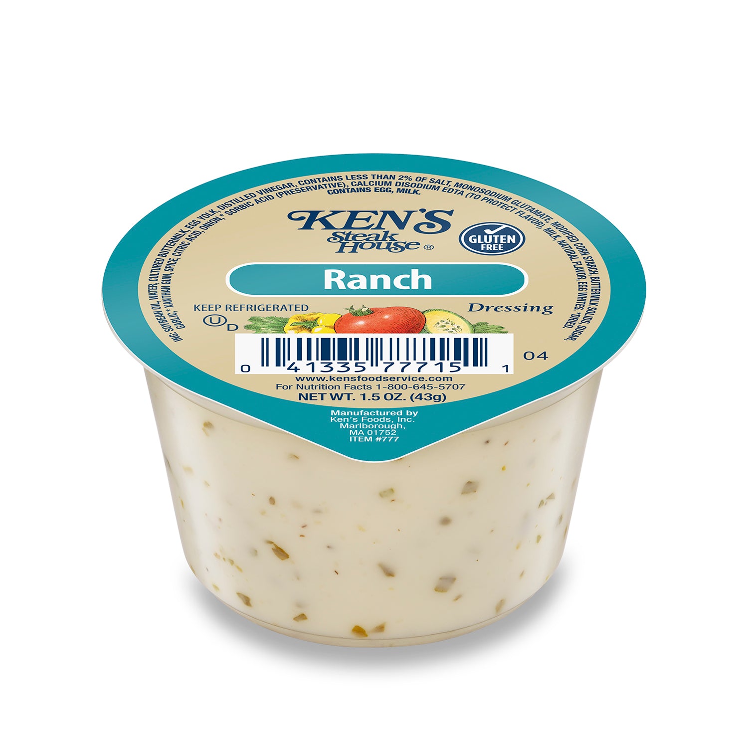 * Ranch Dressing 1.5oz Cup
