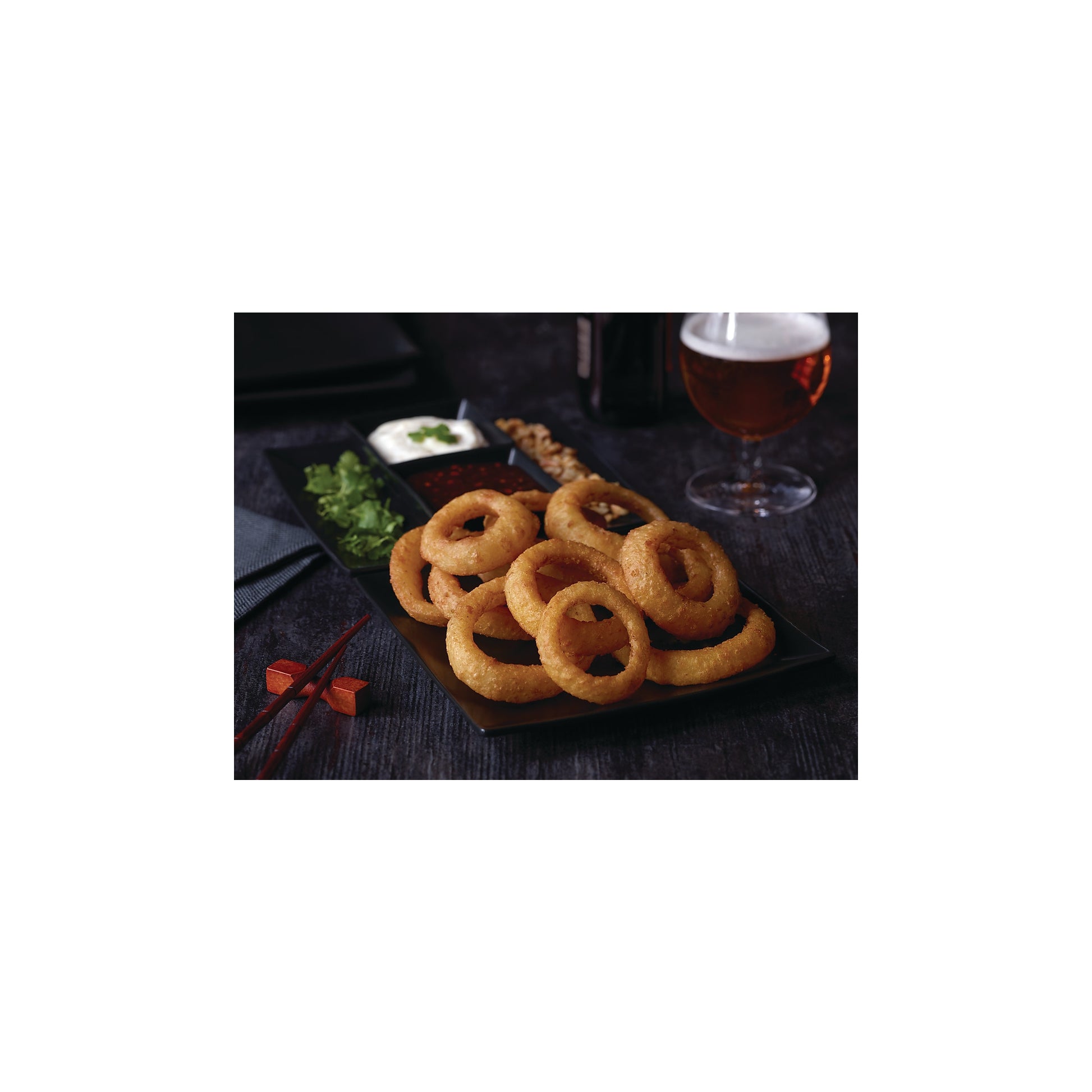 * Whole Beer Battered Onion Rings