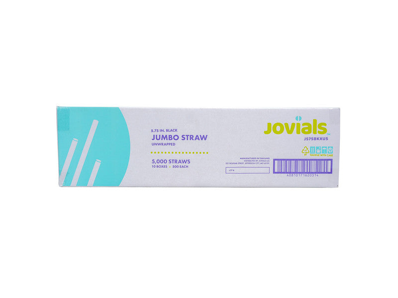 Unwrapped Black Plastic Straw Jumbo