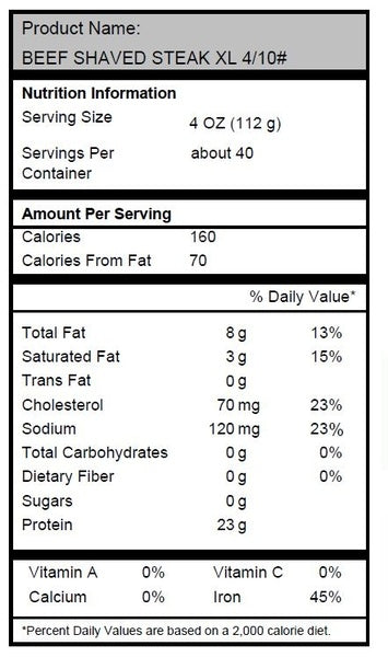 Extra Lean Shaved Steak