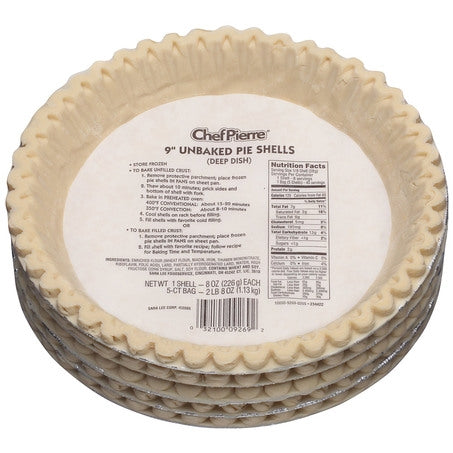 * 9 Inch Unbaked Deep Dish Pie Crust