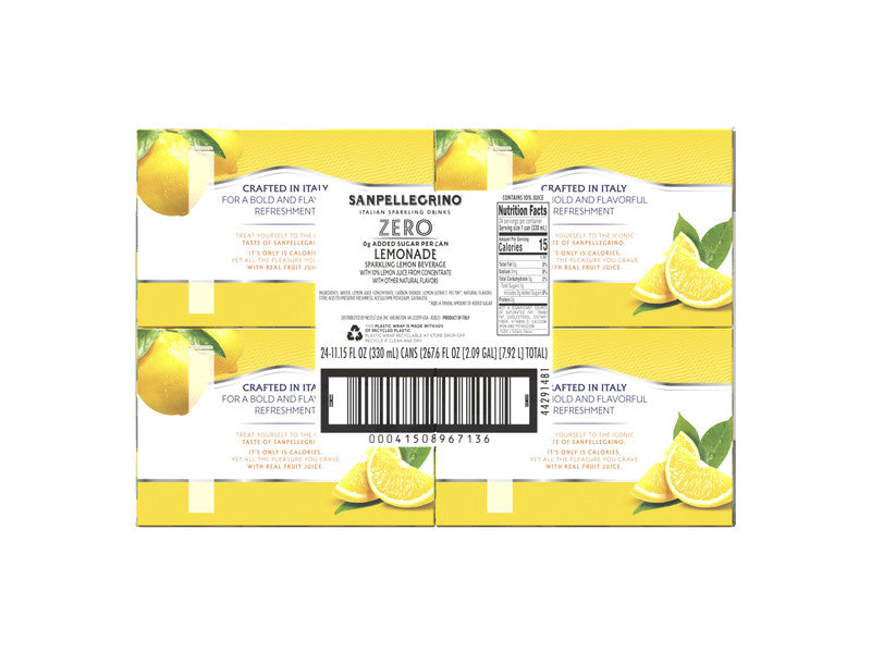 Zero Sugar Sleek Can Lemon Soda