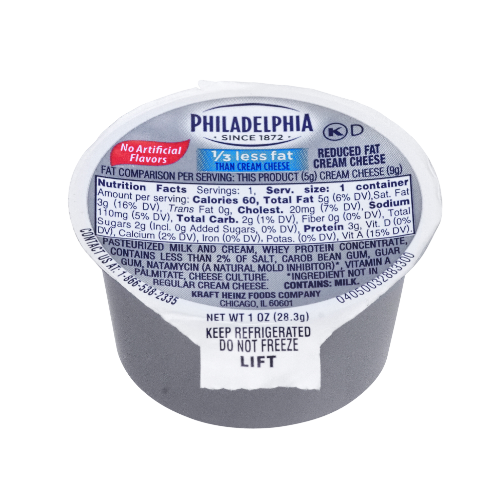 Reduced Fat Plain Cream Cheese 1oz Cups