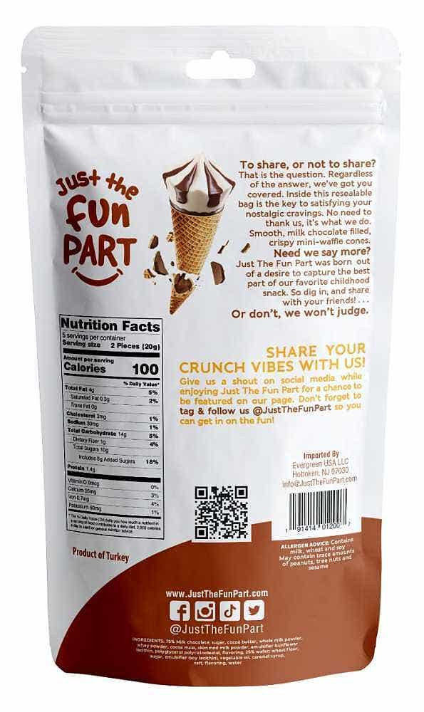 Waffle Cones Filled with Milk Chocolate