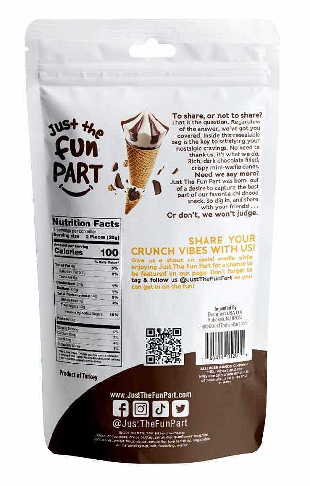 Waffle Cones Filled with Dark Chocolate