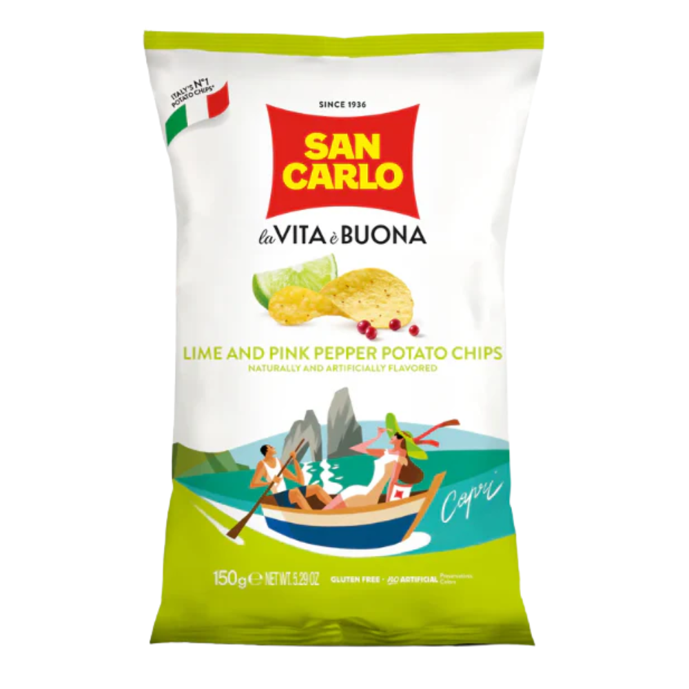Lime and Pink Pepper Potato Chips