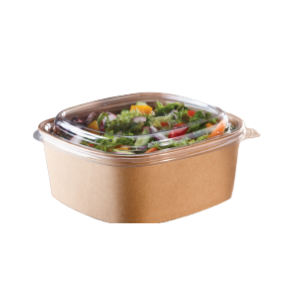 Clear PET LID Fits 24/32oz Square Bowl