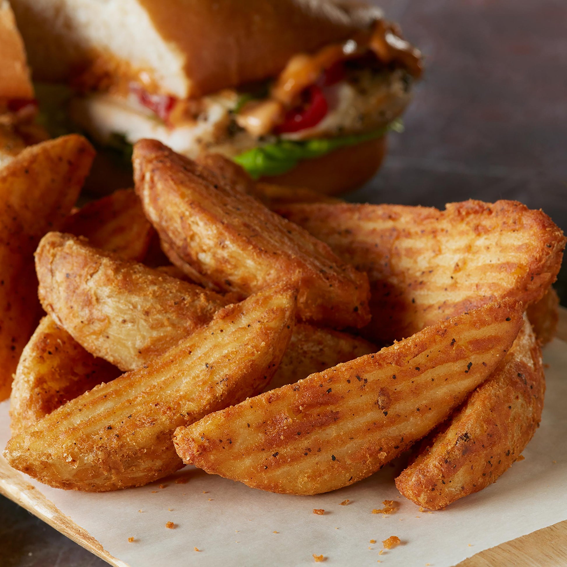 * 8-Cut Seasoned Crinkle French Fry Wedges