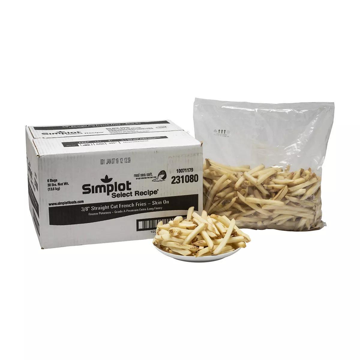 3/8 Inch Skin-On Straight Cut Seasalt Fries