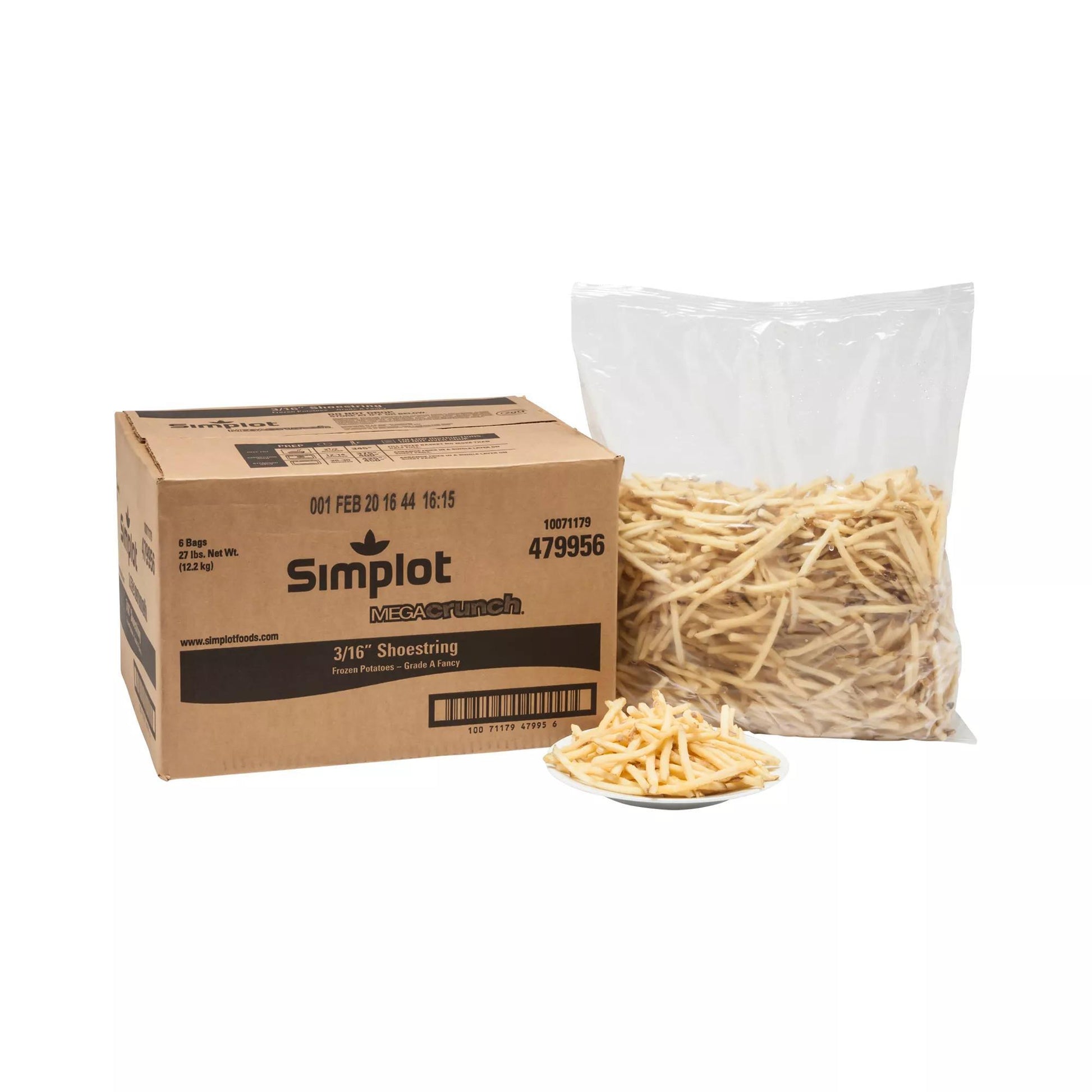 * 3/16 Inch Skin-On Megacrunch Shoestring Fries