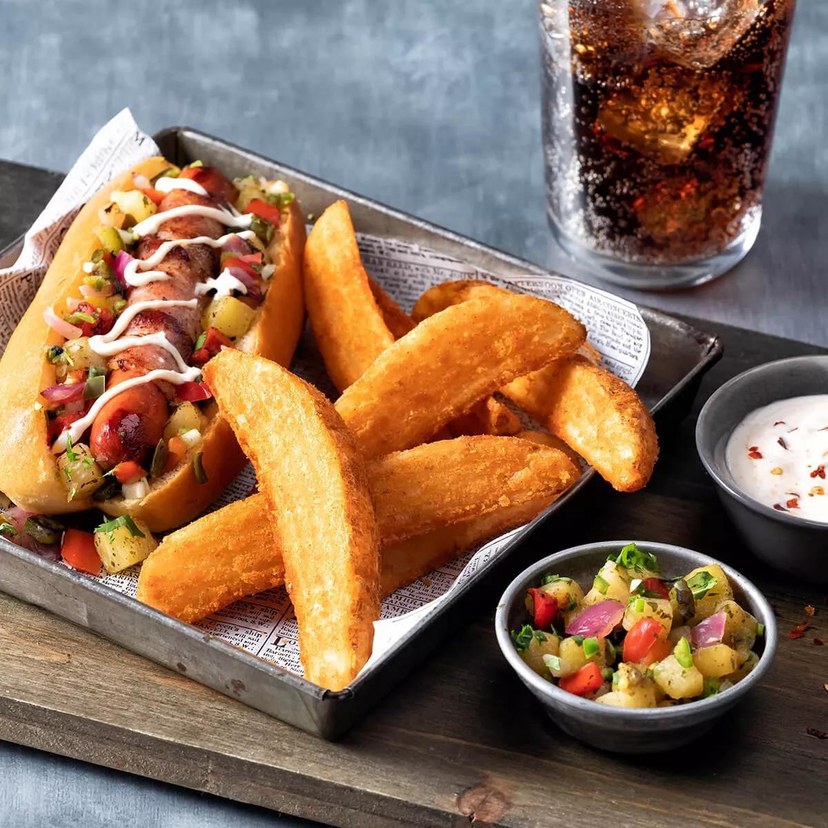Skin on Savory Battered Wedges