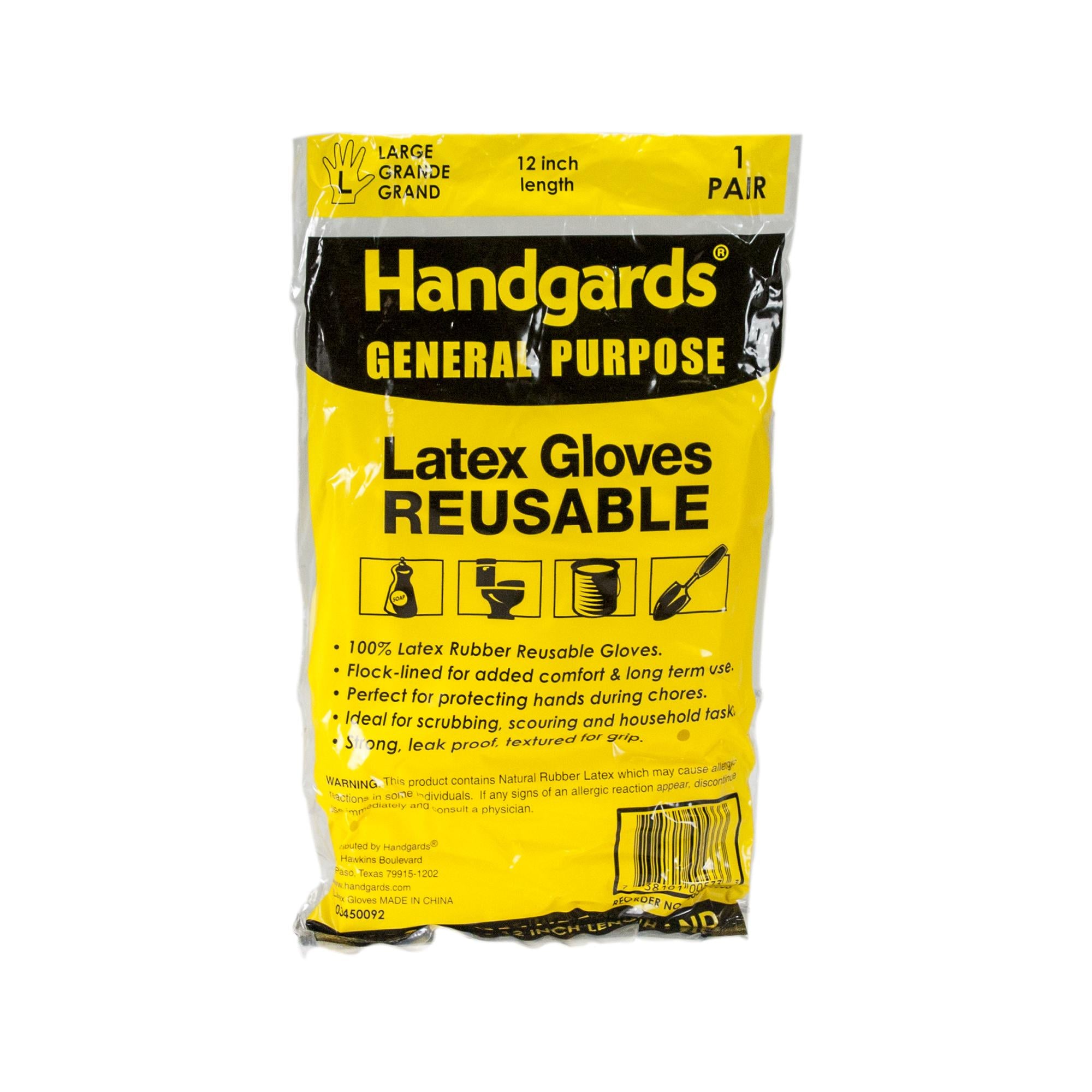 * Gloves Yellow Rubber Large