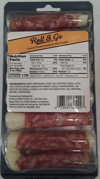 Sweet Soppressata & Mozzarella Roll & Go