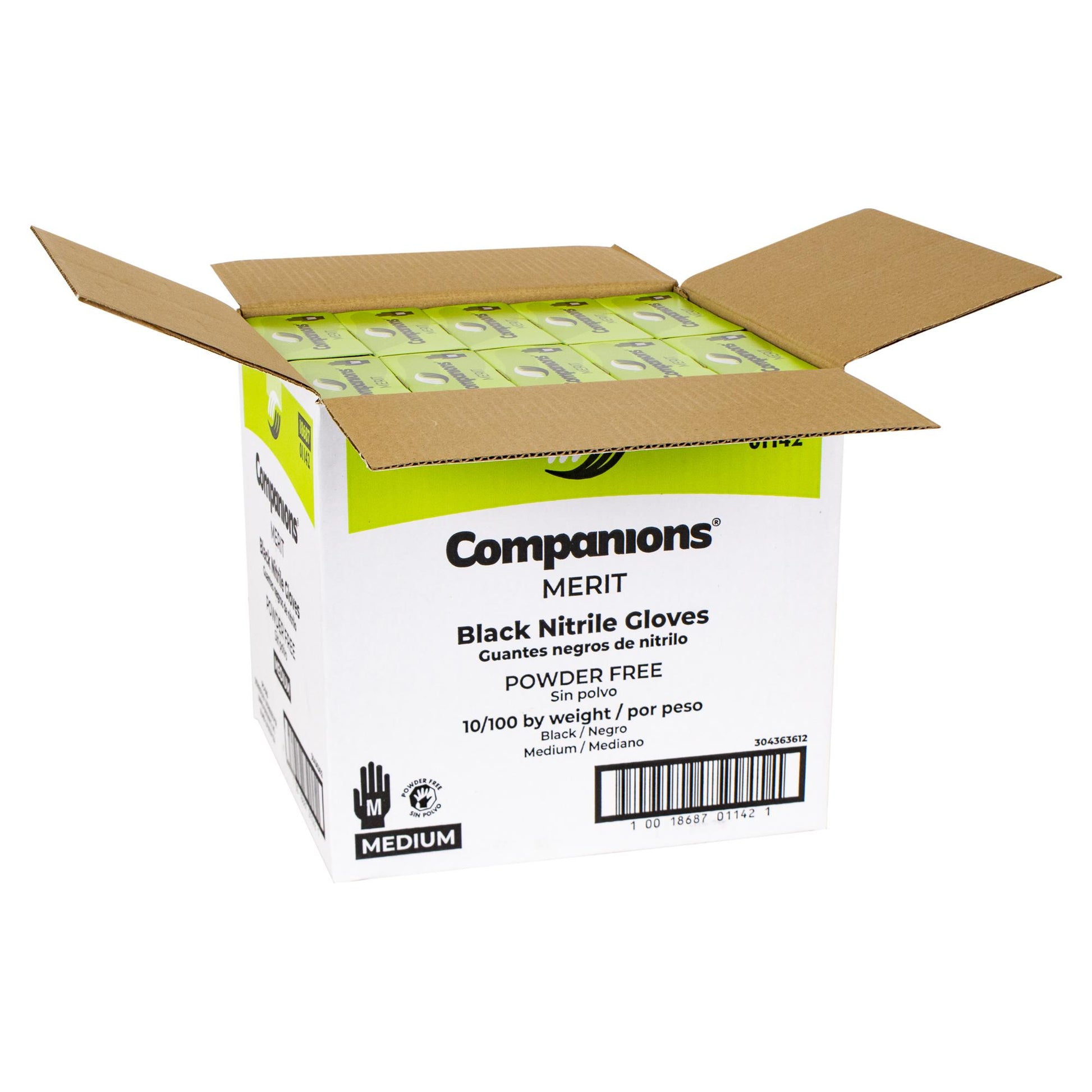 * Gloves Nitrile Black Powder Free Medium
