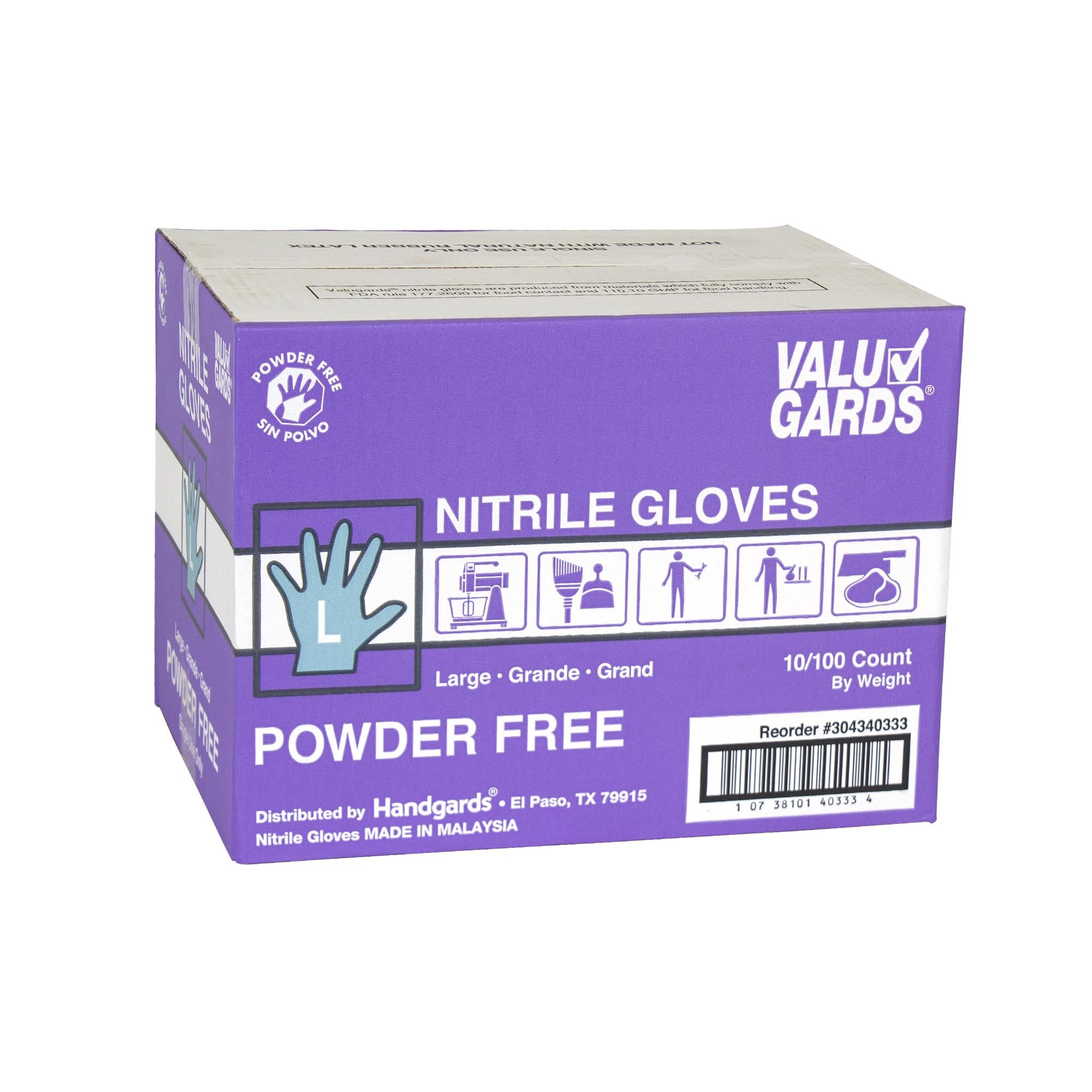 * Gloves Nitrile Purple Powder Free Large