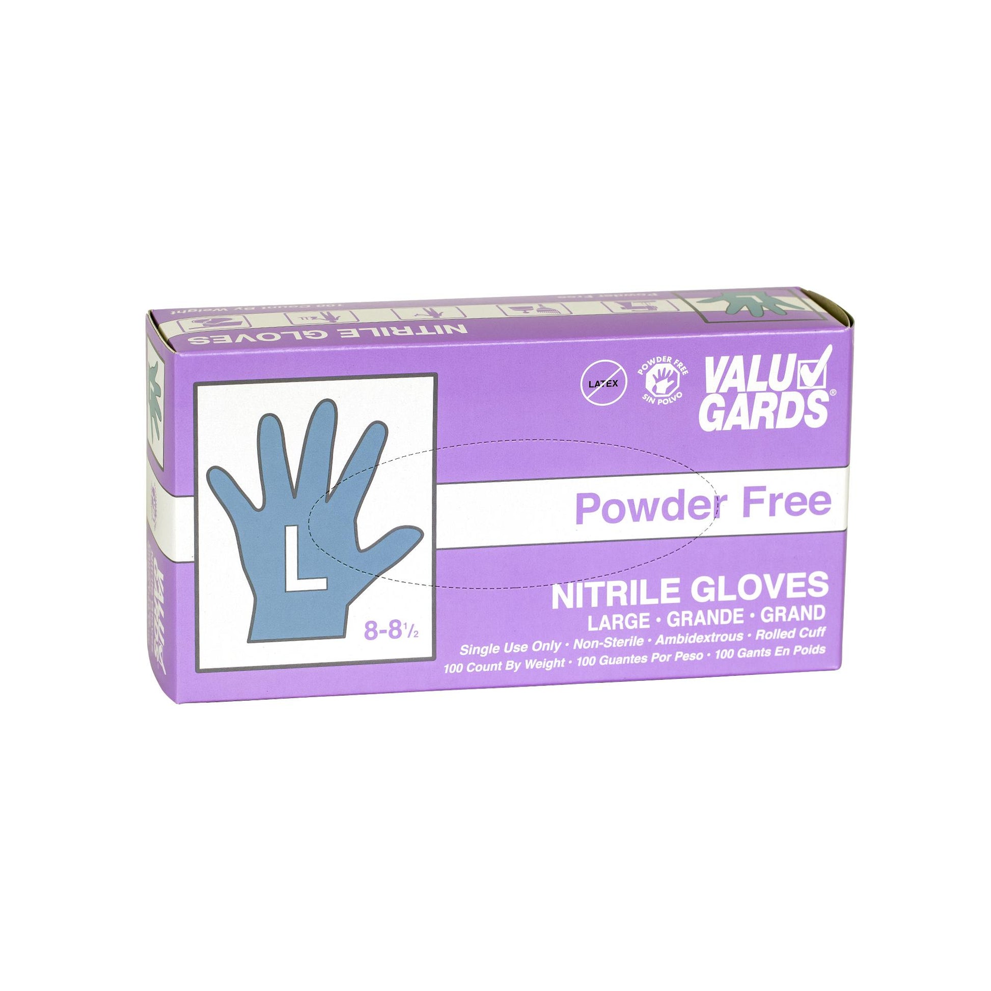 * Gloves Nitrile Purple Powder Free Large