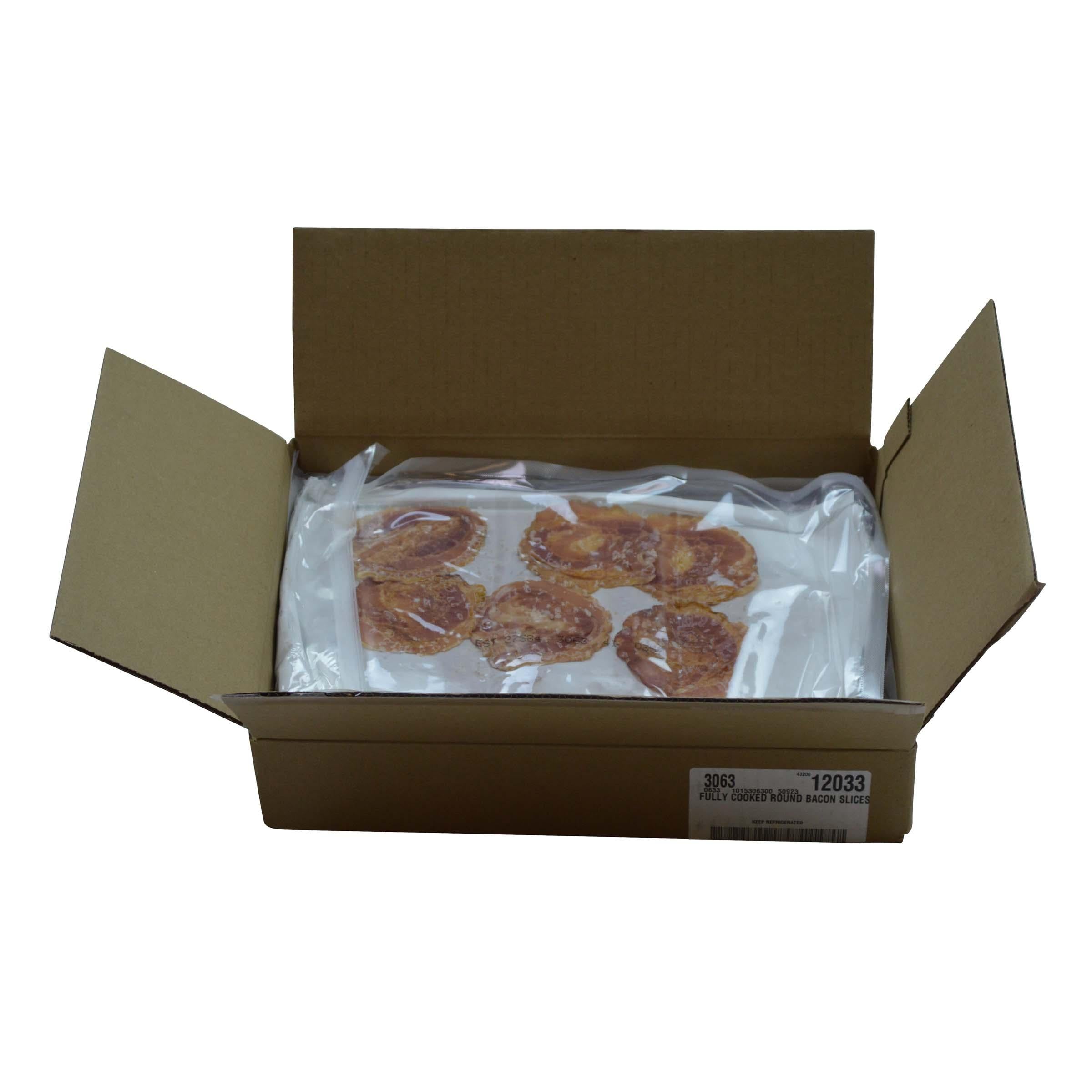 Fully Cooked Round Bacon Slices