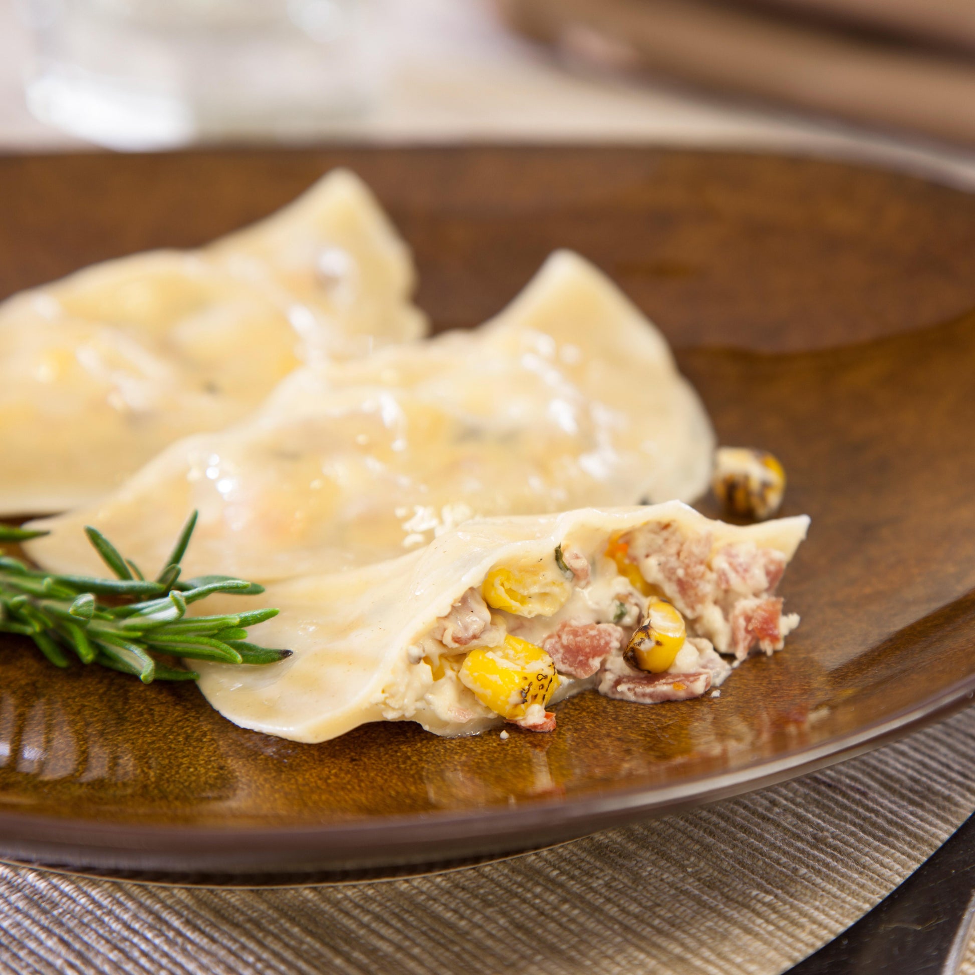 Duck Bacon & Sweet Corn Wonton