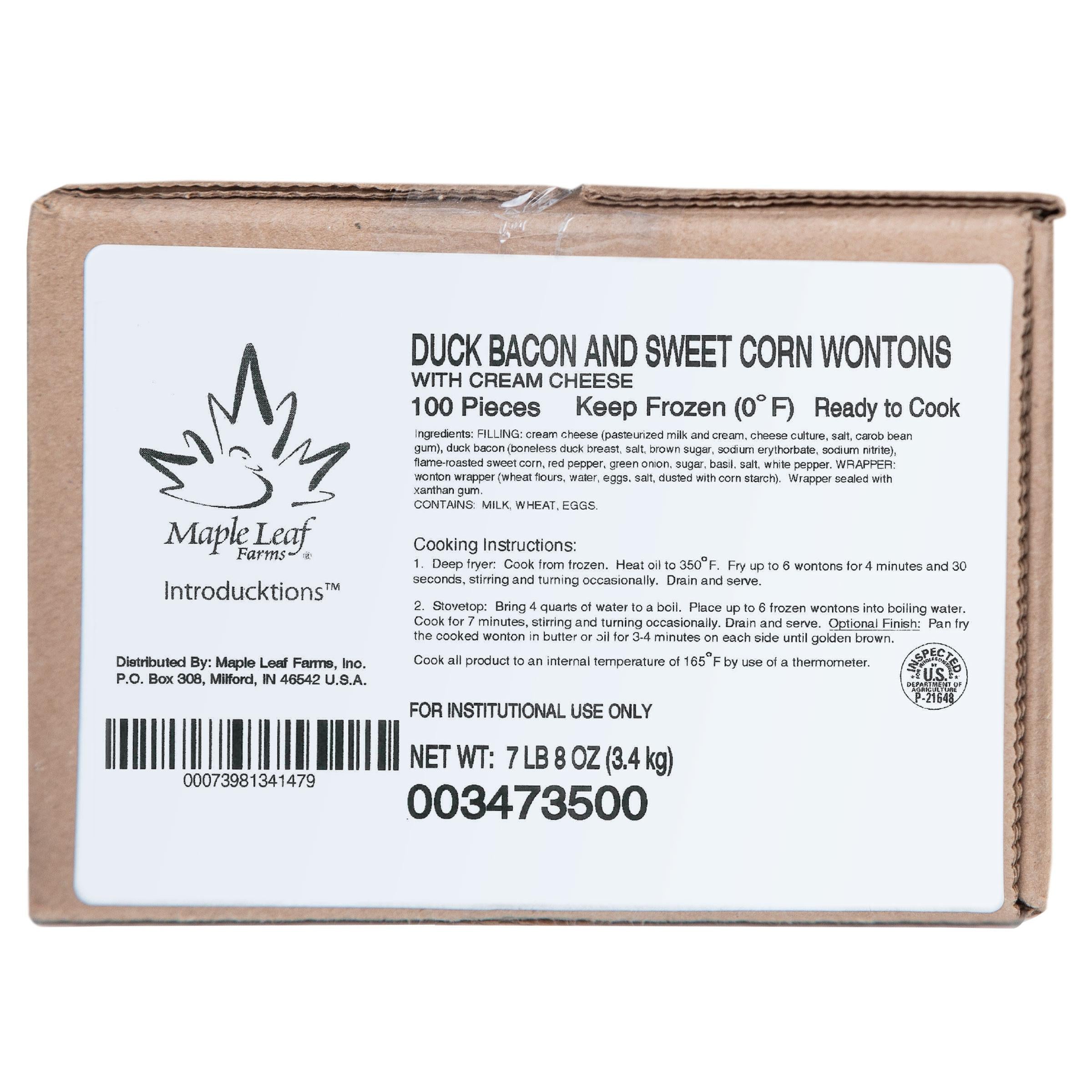 Duck Bacon & Sweet Corn Wonton