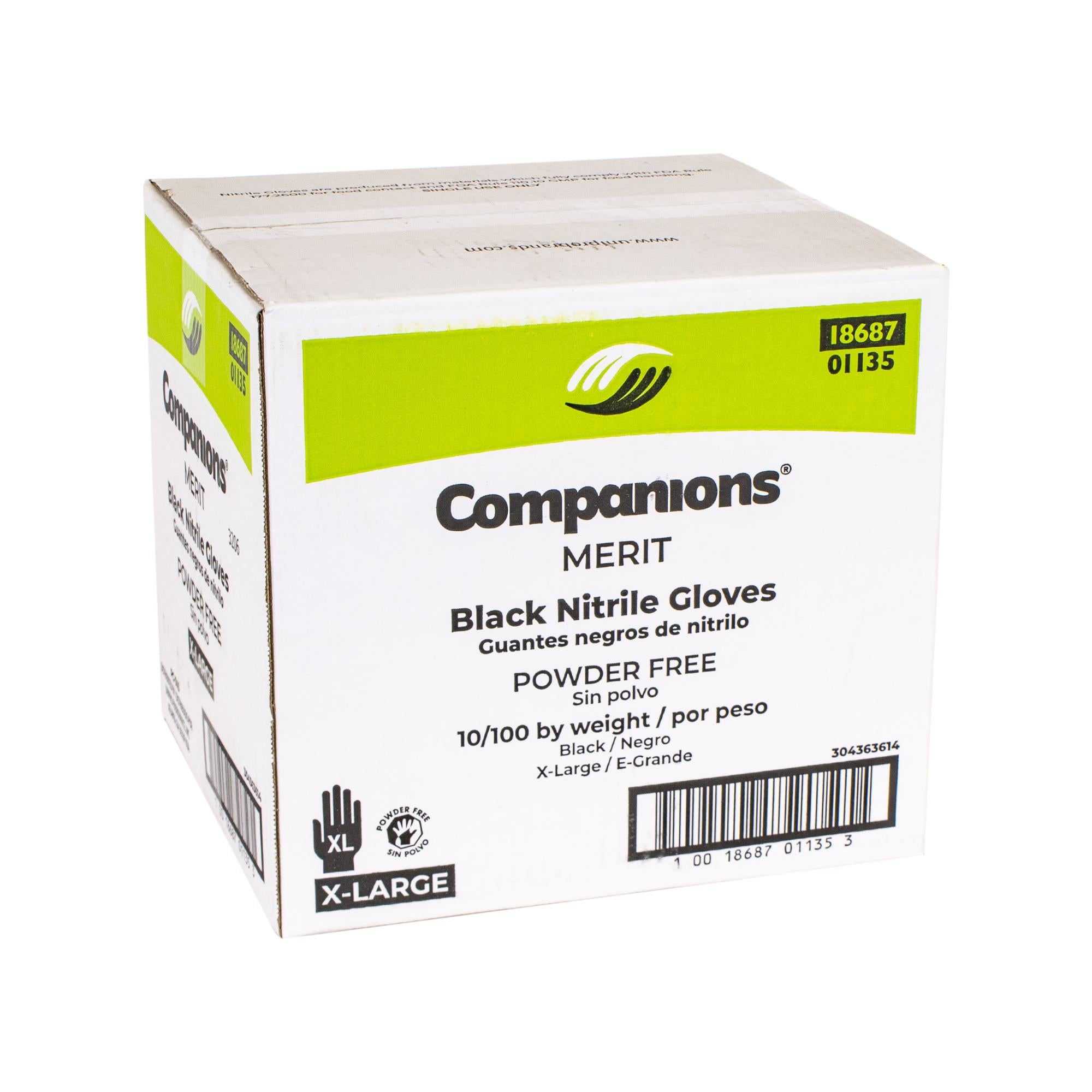 * Gloves Nitrile Black Powder Free Extra Large