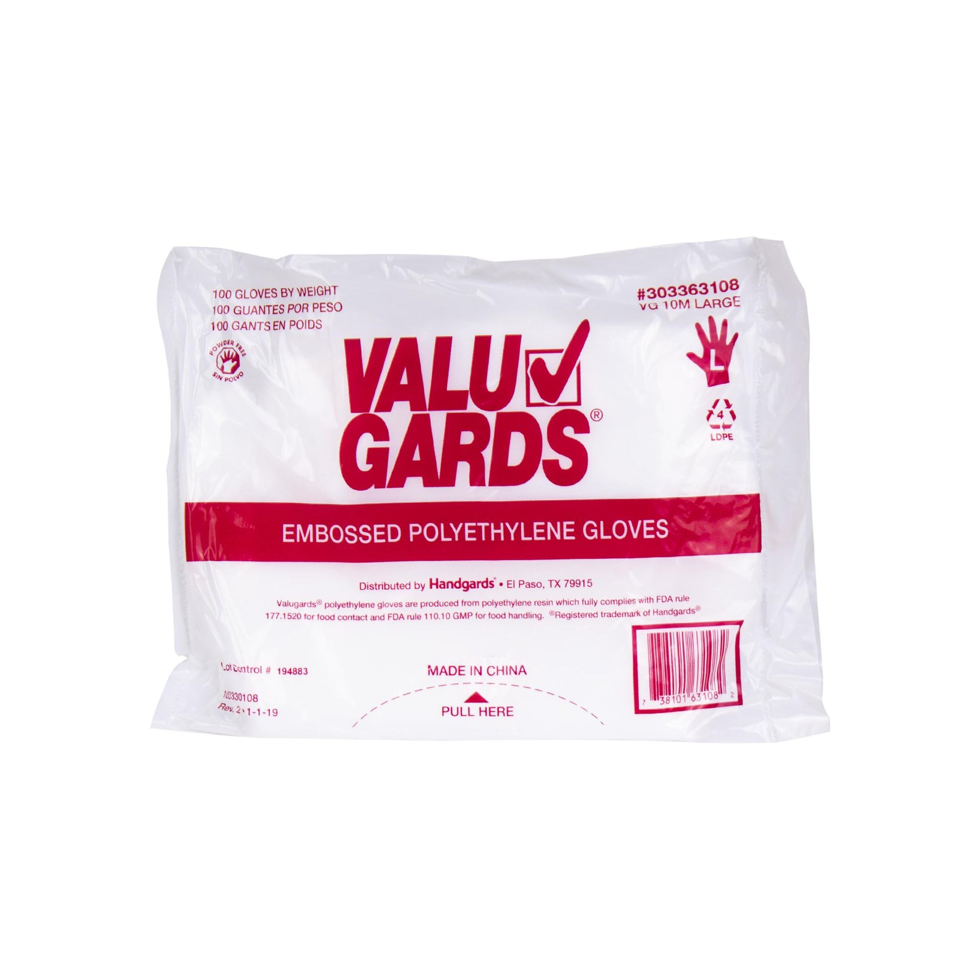 Gloves Poly Embossed