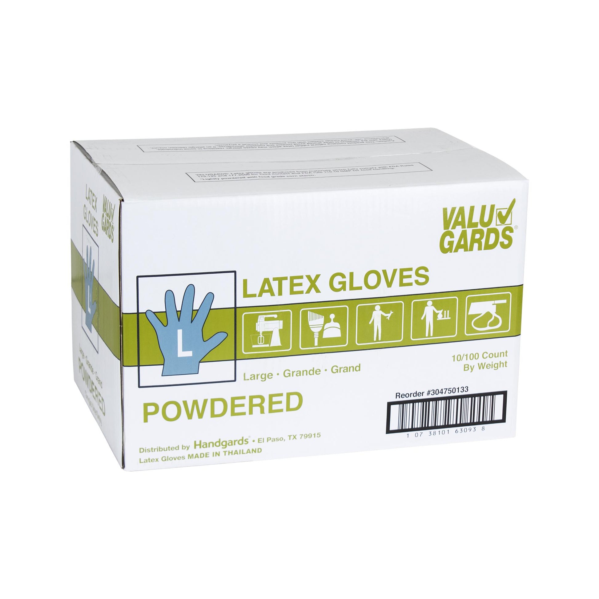 Gloves Latex Poedered Large