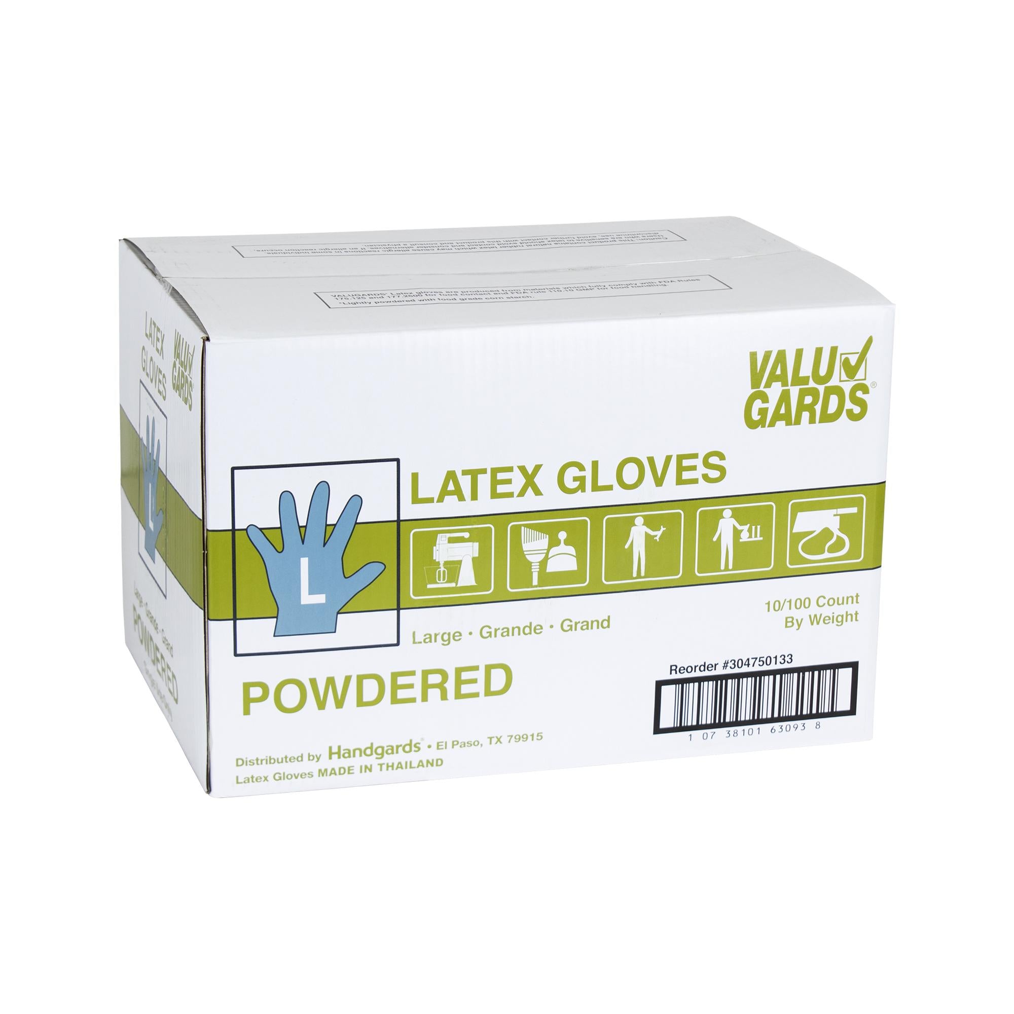 Gloves Latex Poedered Large
