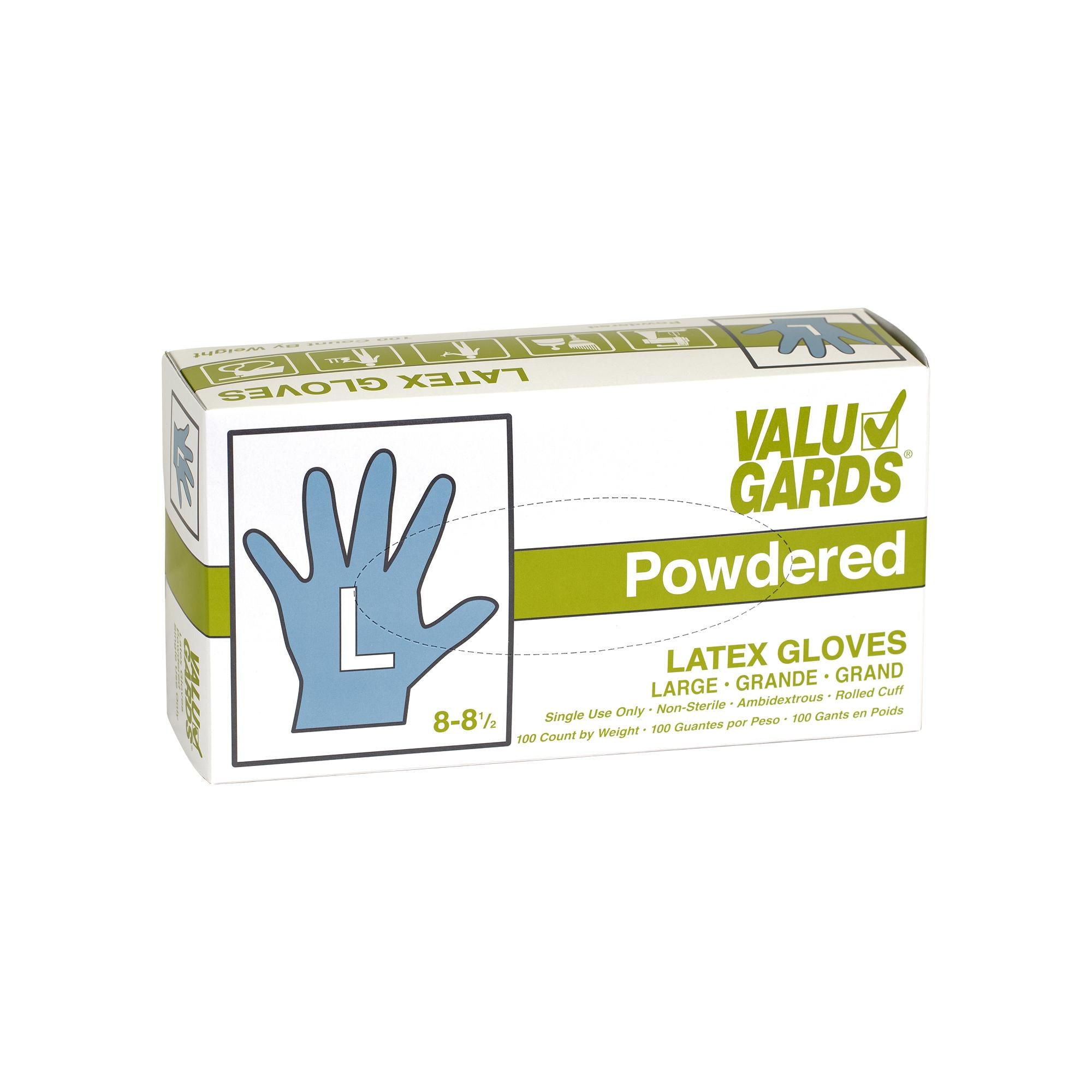 Gloves Latex Poedered Large