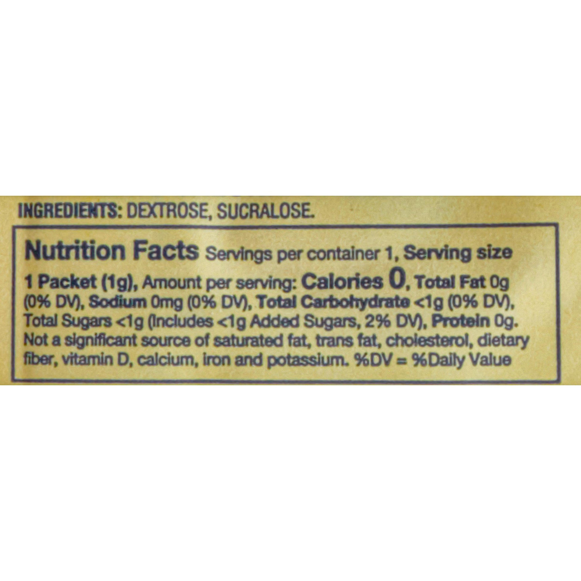 Sugar Substitute yellow Packets