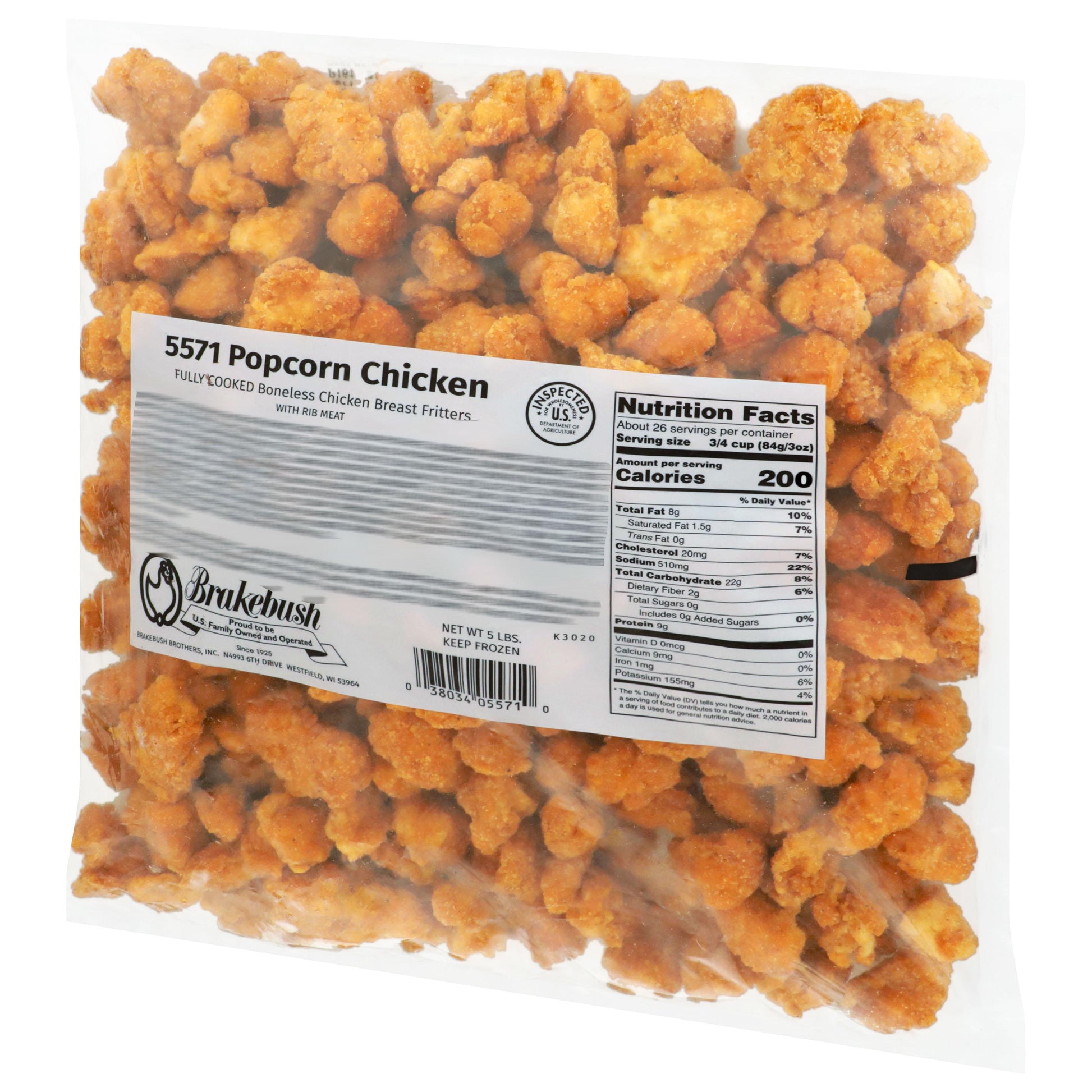 Cooked Boneless Popcorn Chicken